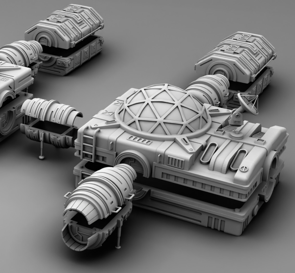 Martian Green house 3D print model_14