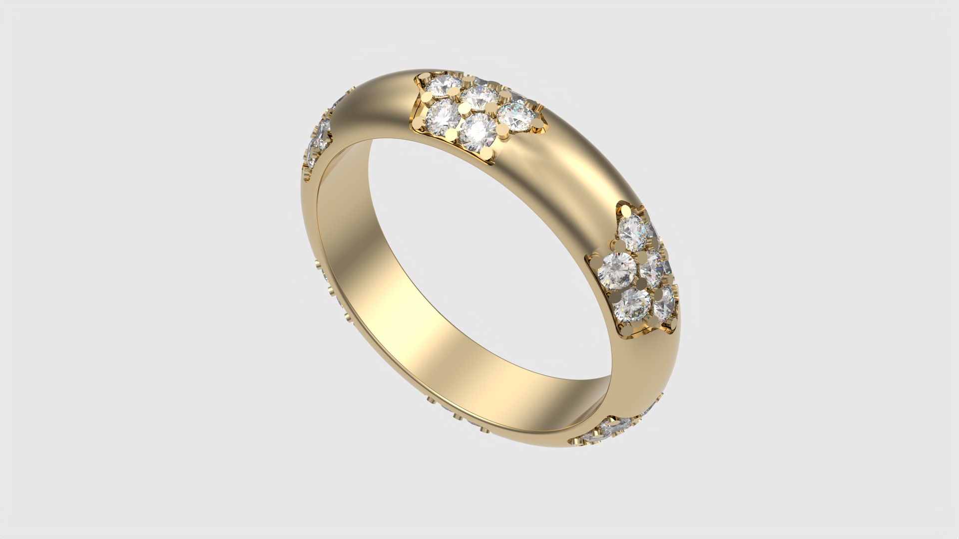 Radiant Cluster Gem Ring JDBCo 3D print model_29