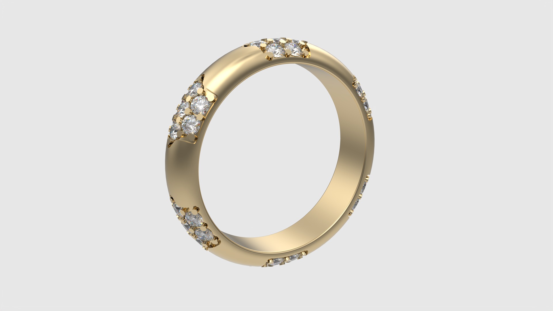 Radiant Cluster Gem Ring JDBCo 3D print model_3