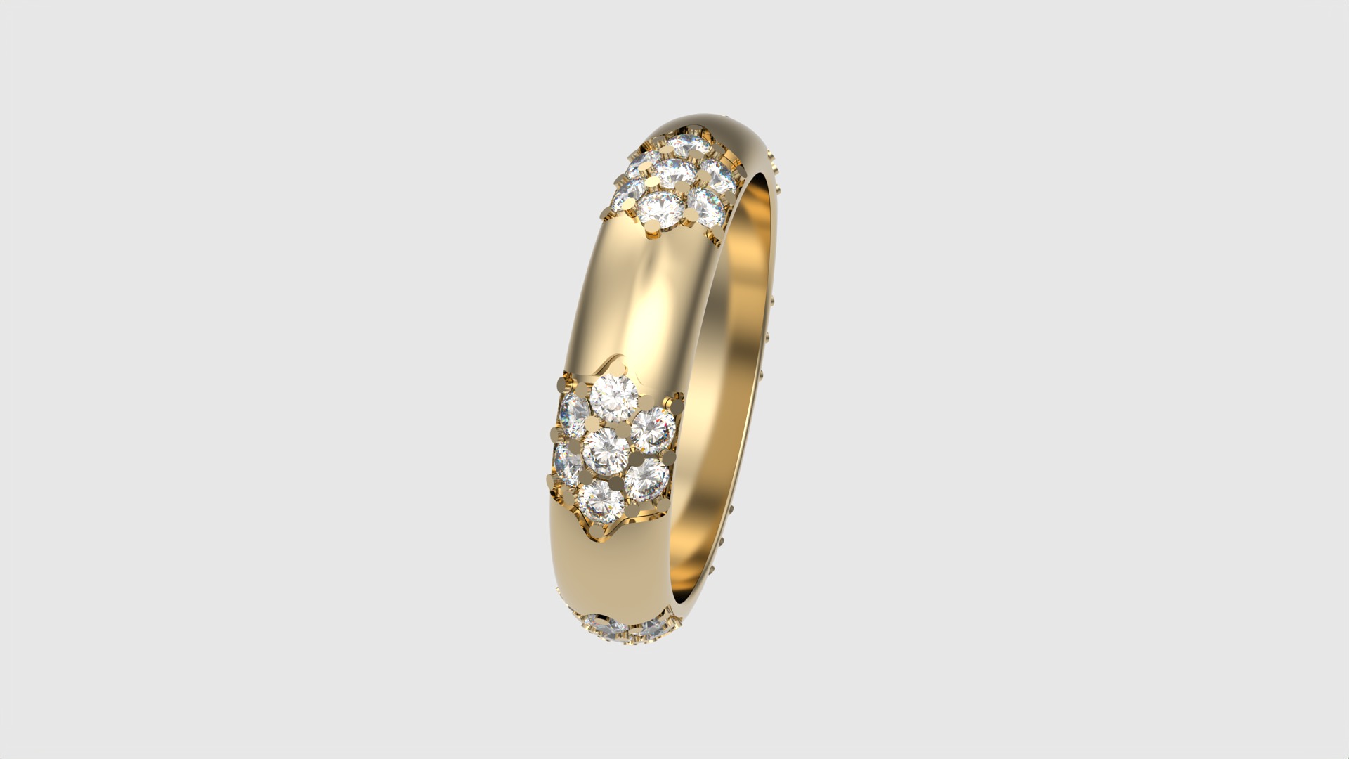 Radiant Cluster Gem Ring JDBCo 3D print model_19