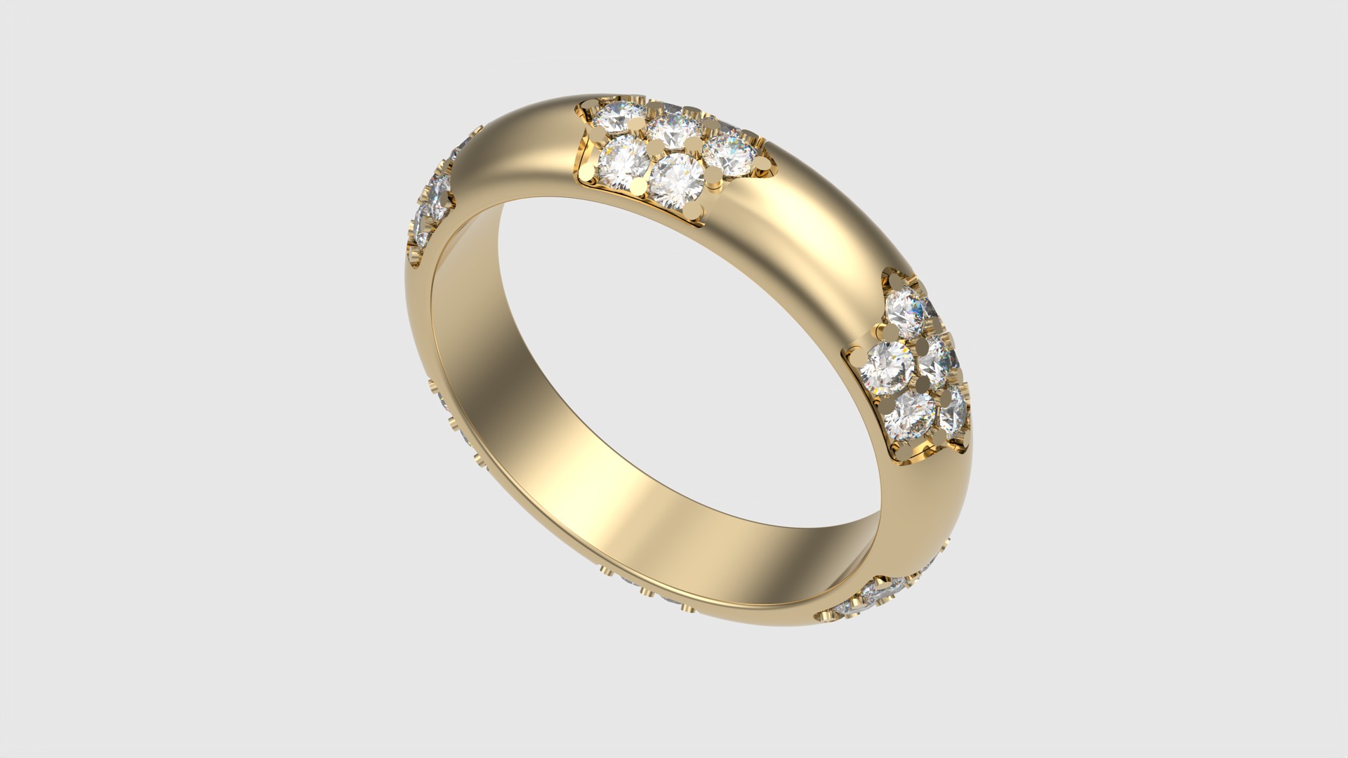 Radiant Cluster Gem Ring JDBCo 3D print model_22