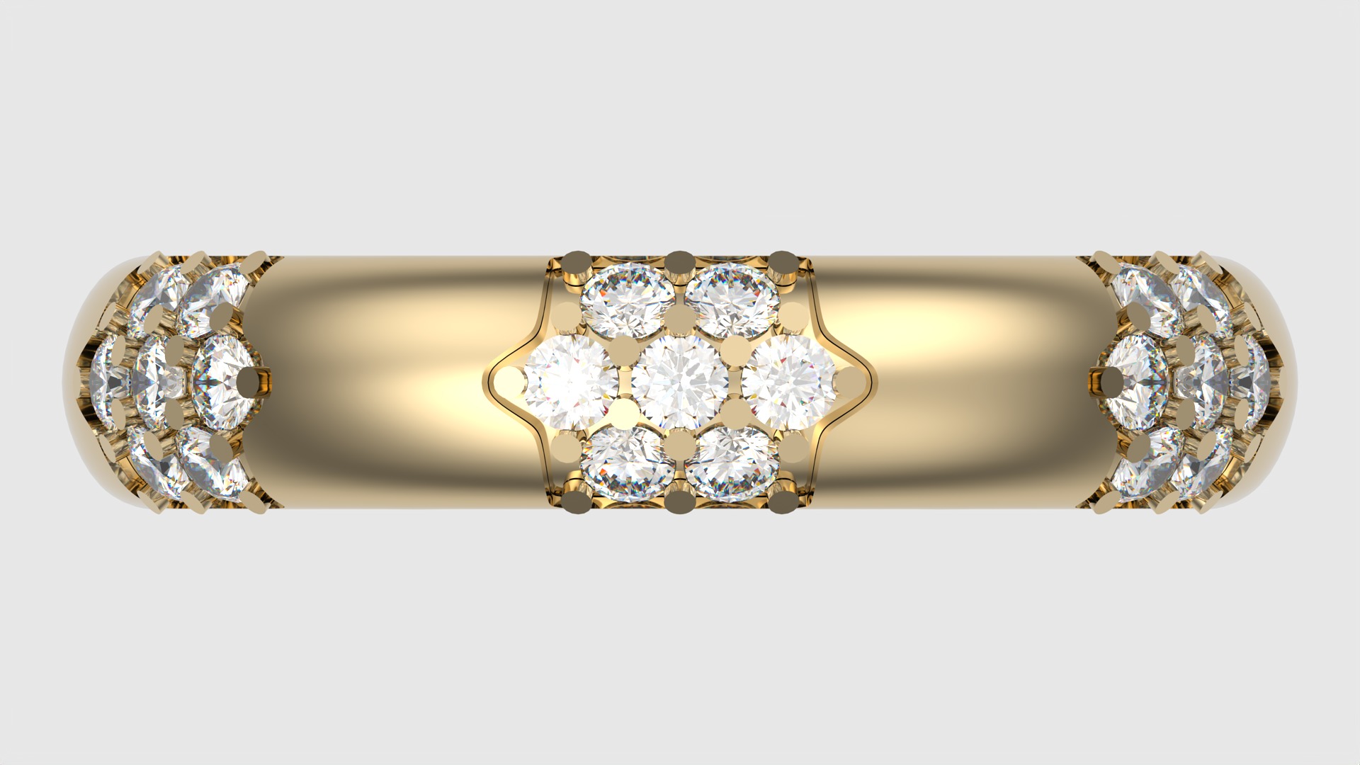 Radiant Cluster Gem Ring JDBCo 3D print model_6
