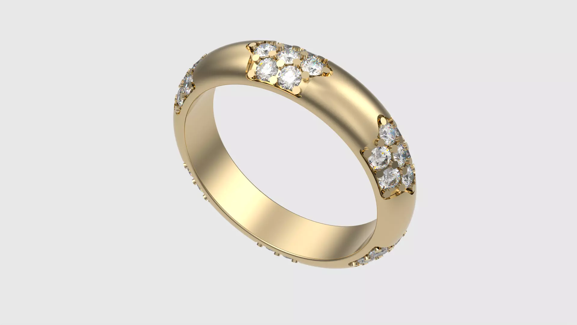 Radiant Cluster Gem Ring JDBCo 3D print model_0