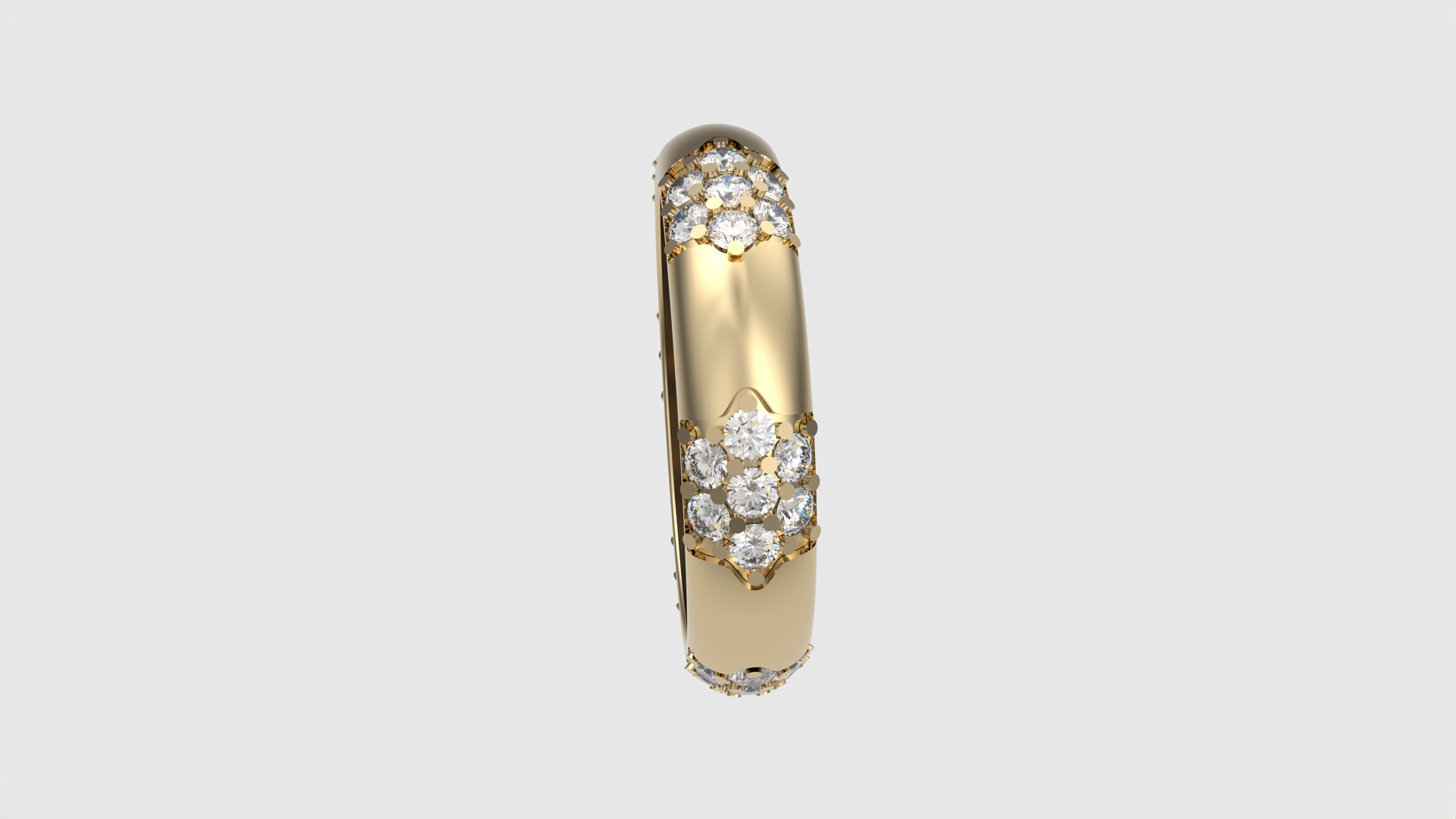 Radiant Cluster Gem Ring JDBCo 3D print model_27