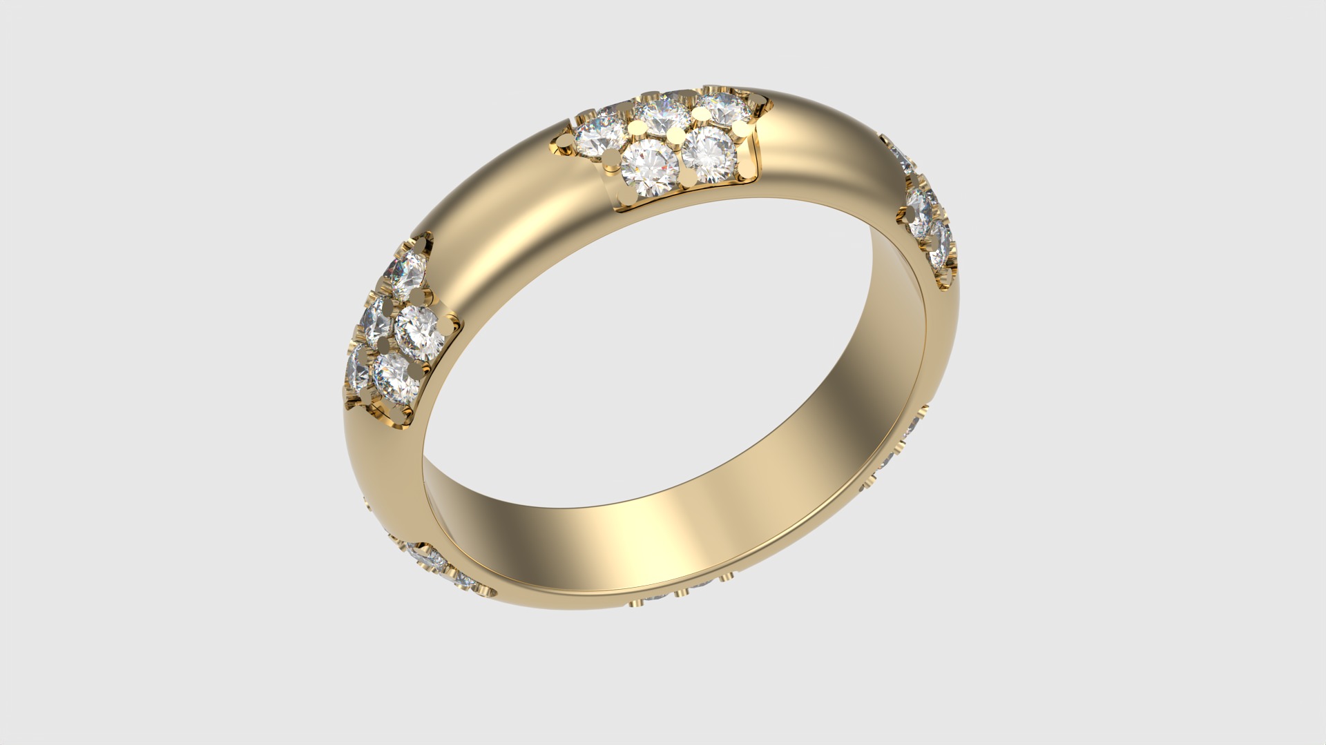 Radiant Cluster Gem Ring JDBCo 3D print model_24