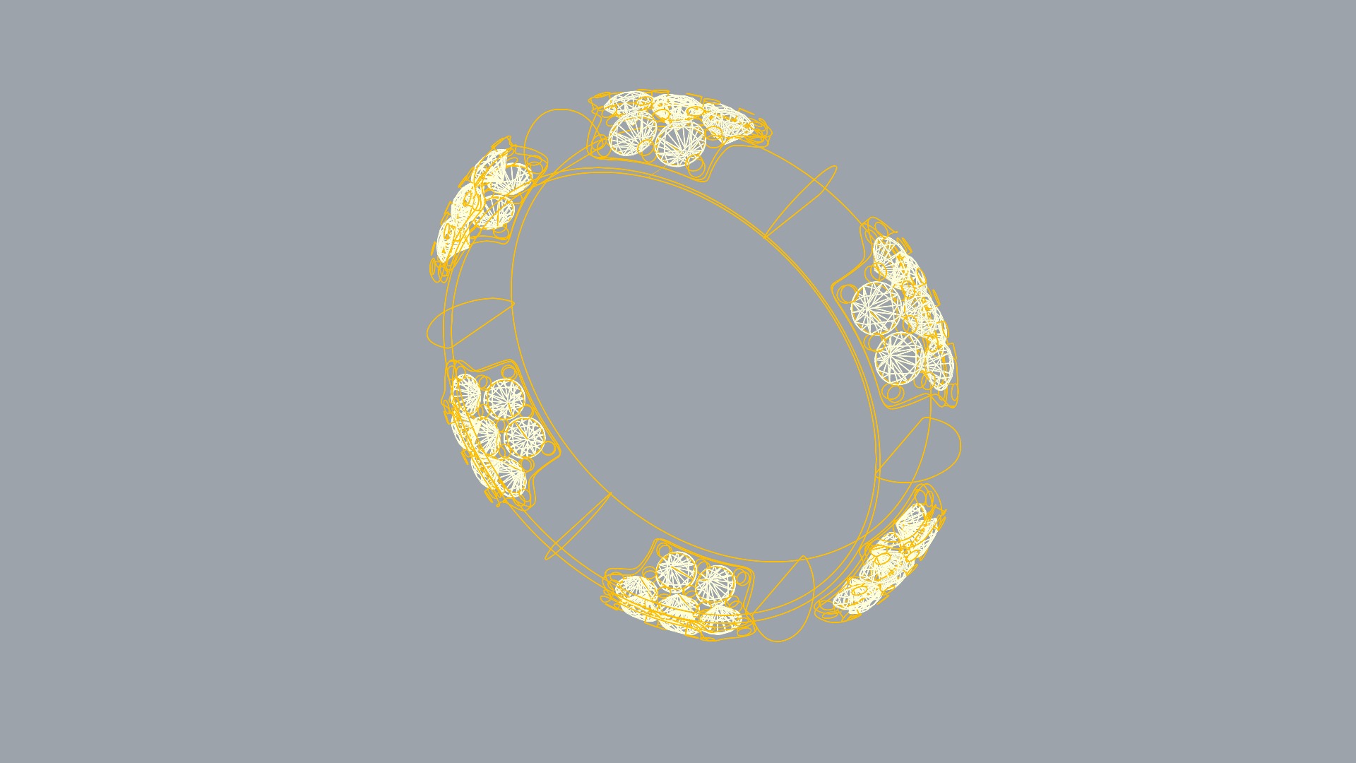 Radiant Cluster Gem Ring JDBCo 3D print model_8