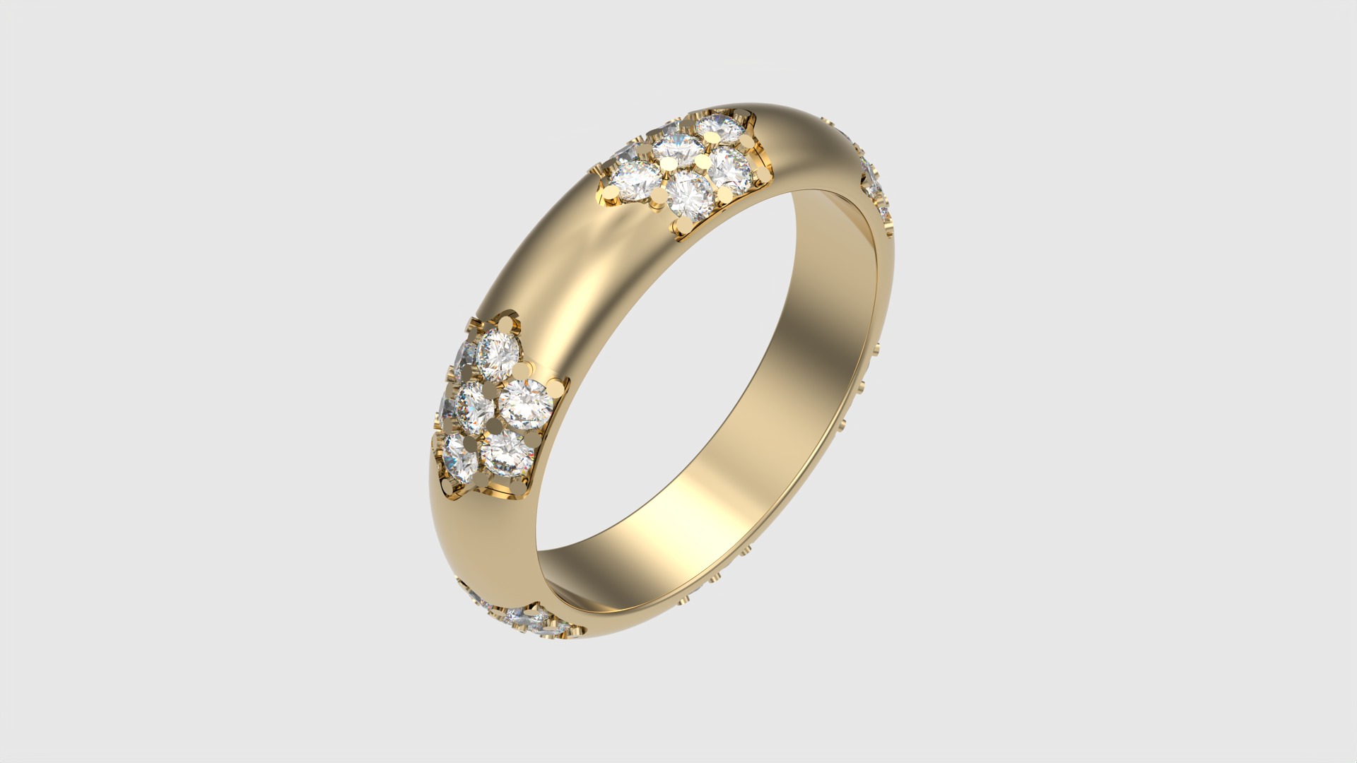 Radiant Cluster Gem Ring JDBCo 3D print model_25
