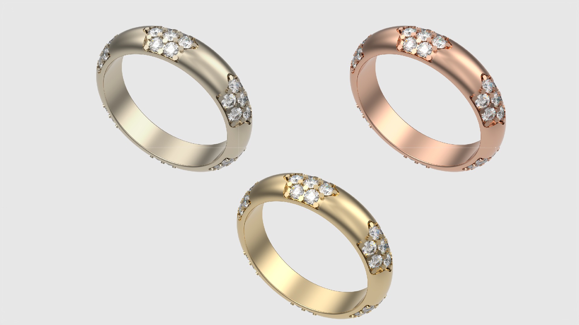 Radiant Cluster Gem Ring JDBCo 3D print model_2