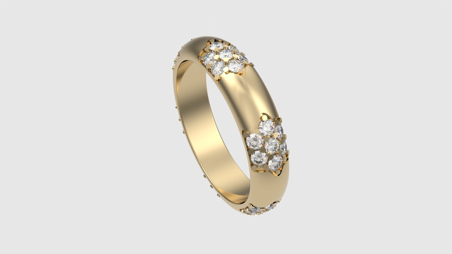 Radiant Cluster Gem Ring JDBCo 3D print model_28