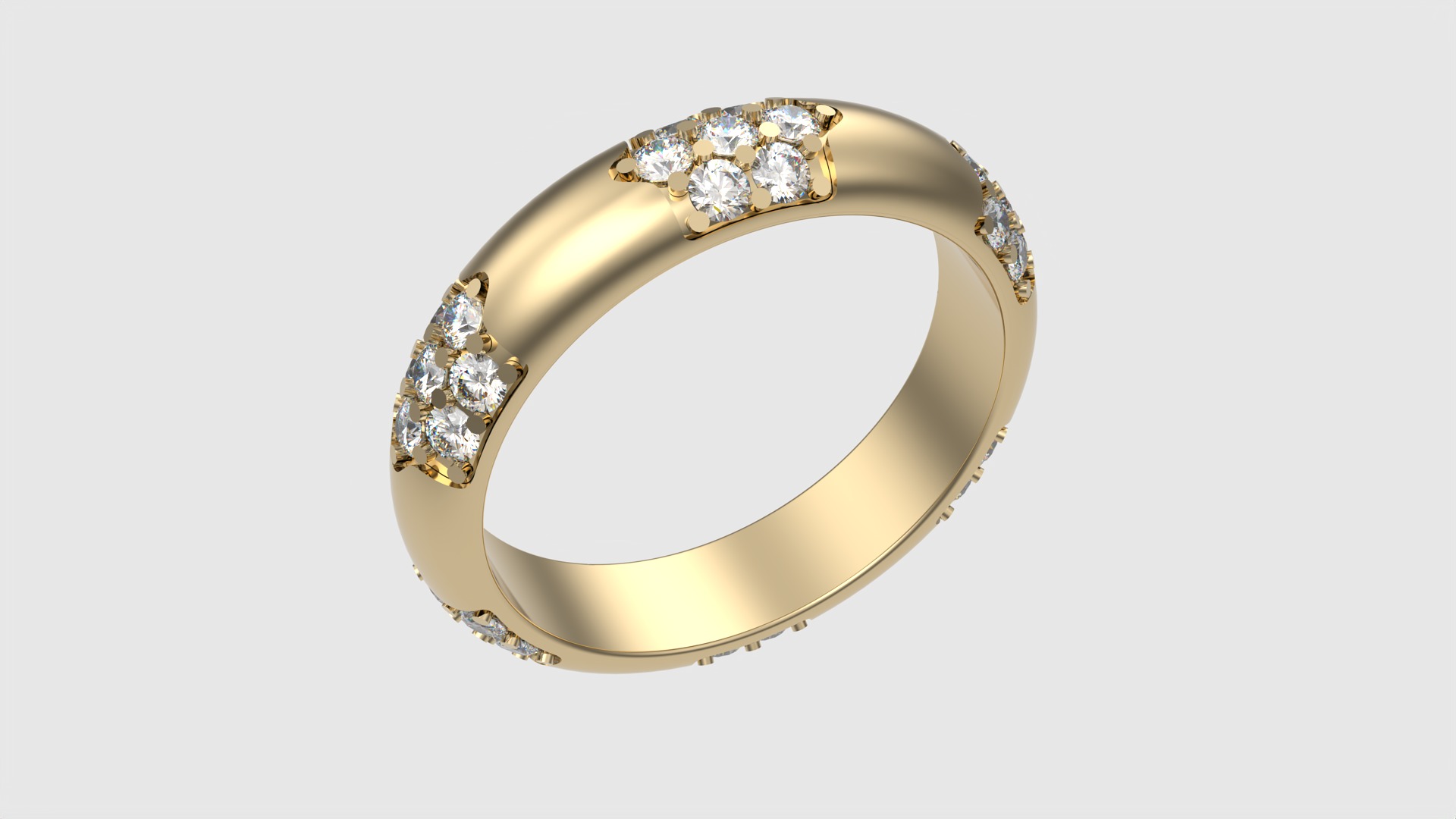 Radiant Cluster Gem Ring JDBCo 3D print model_17