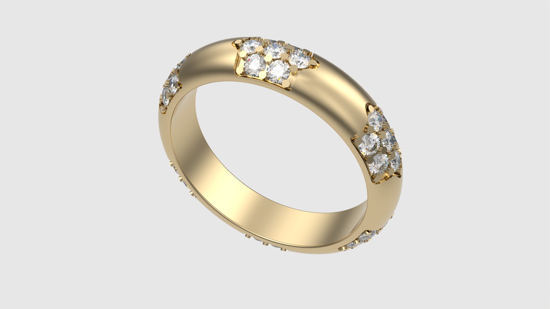Radiant Cluster Gem Ring JDBCo 3D print model_15
