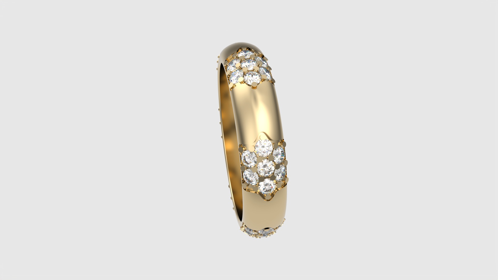 Radiant Cluster Gem Ring JDBCo 3D print model_20