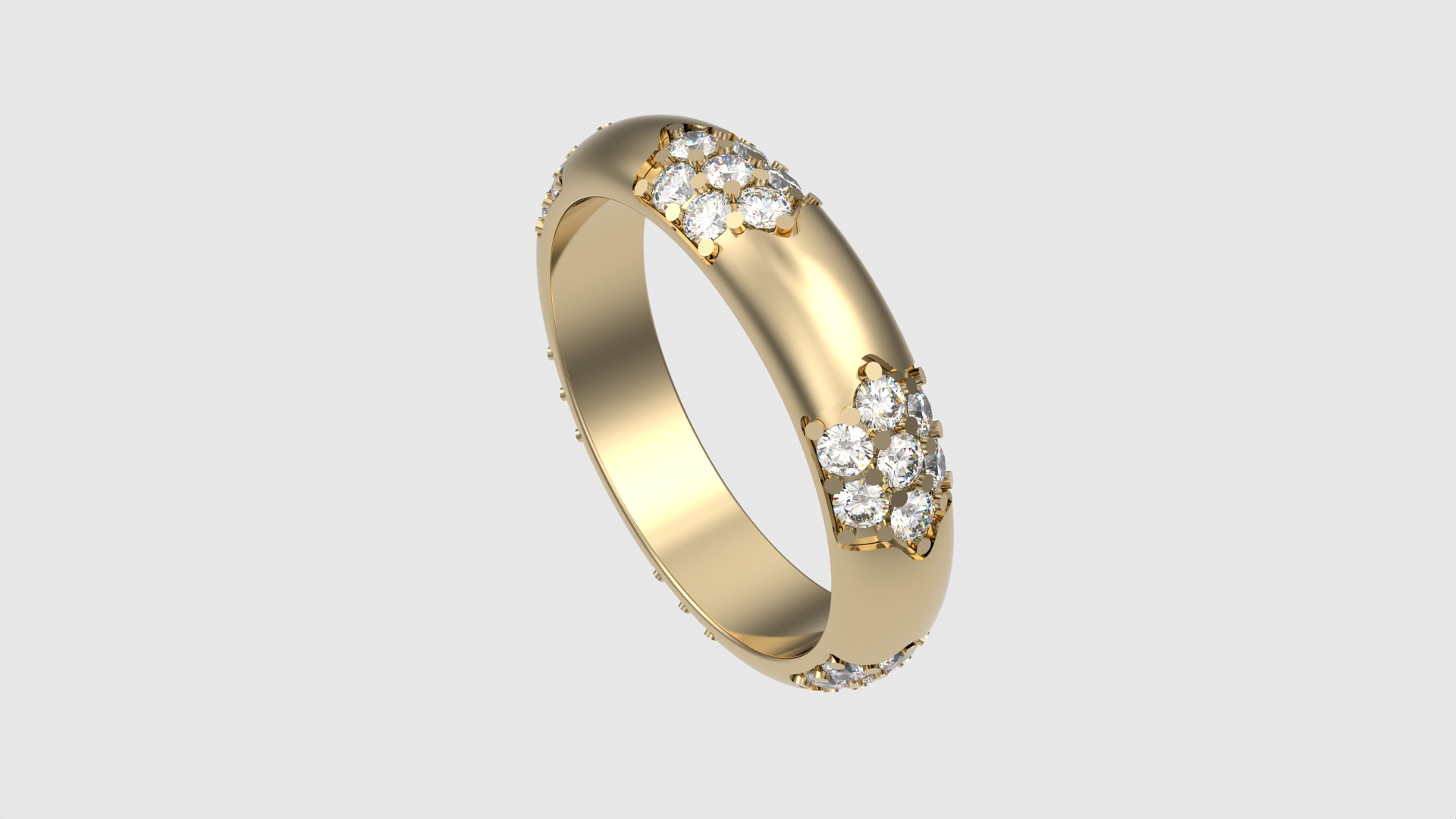 Radiant Cluster Gem Ring JDBCo 3D print model_21
