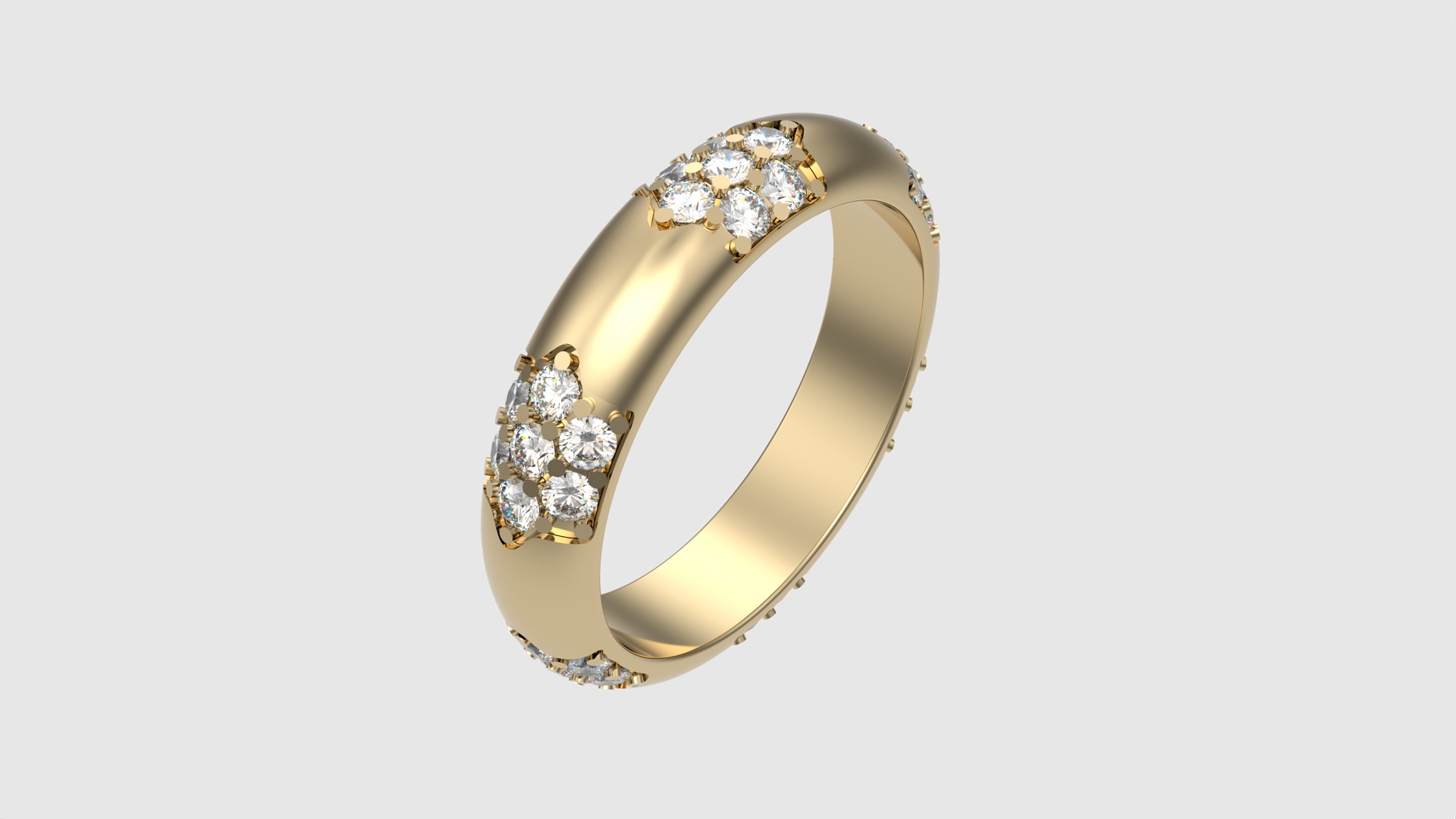 Radiant Cluster Gem Ring JDBCo 3D print model_18
