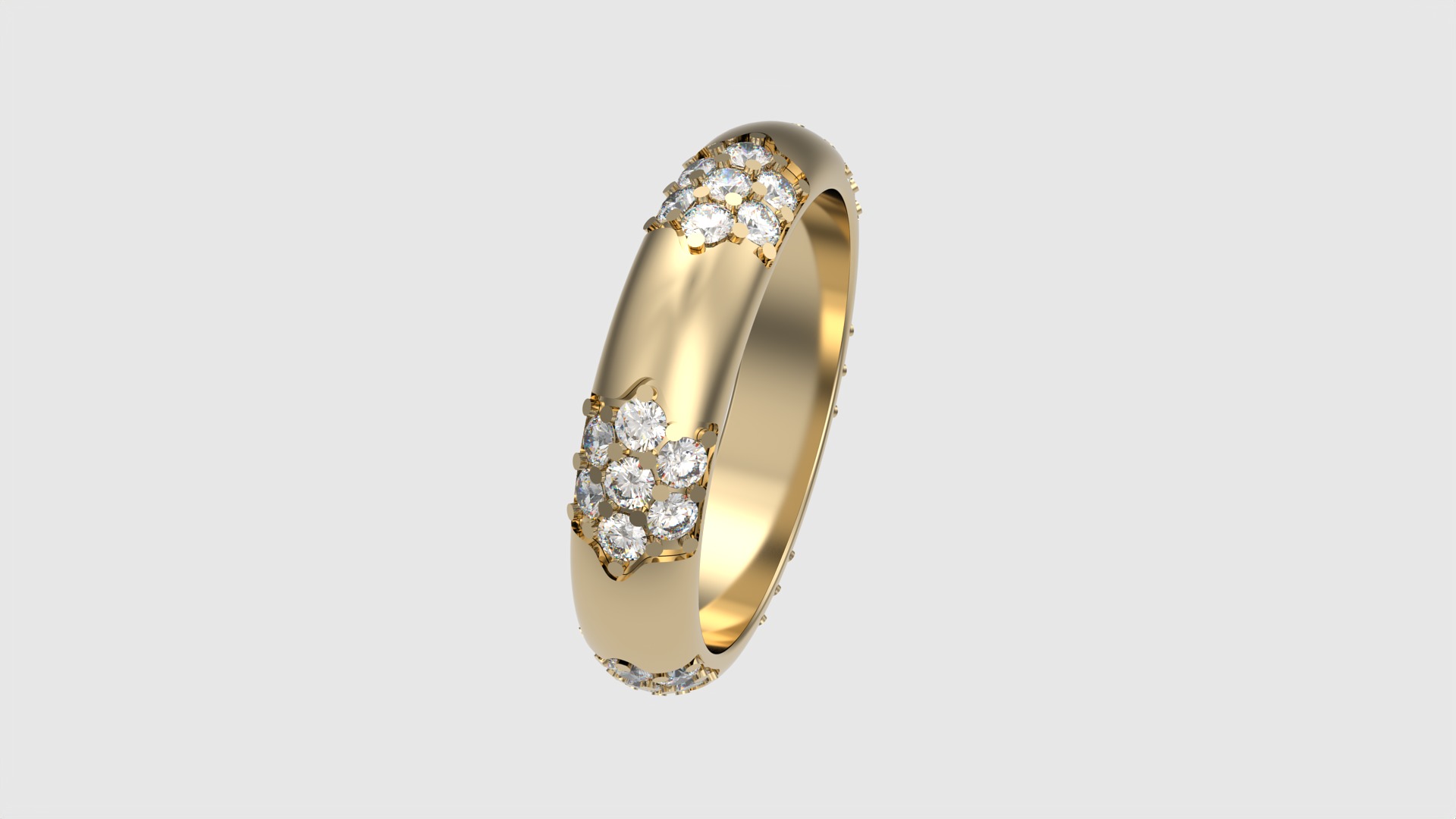 Radiant Cluster Gem Ring JDBCo 3D print model_26