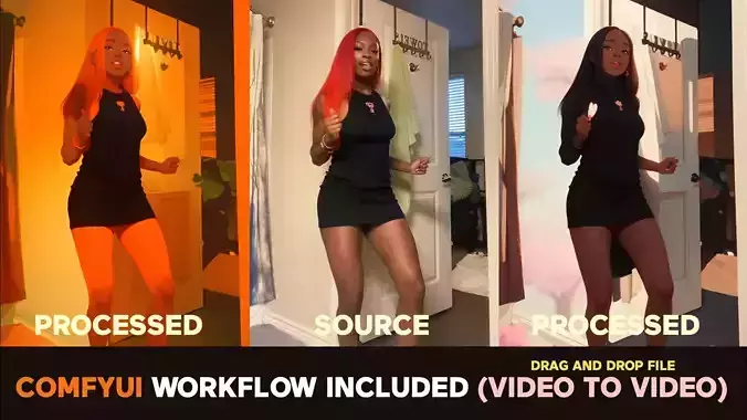 COMFYUI WORKFLOW VIDEO TO VIDEO INCLUDED DRAG AND DROP FILE  Texture