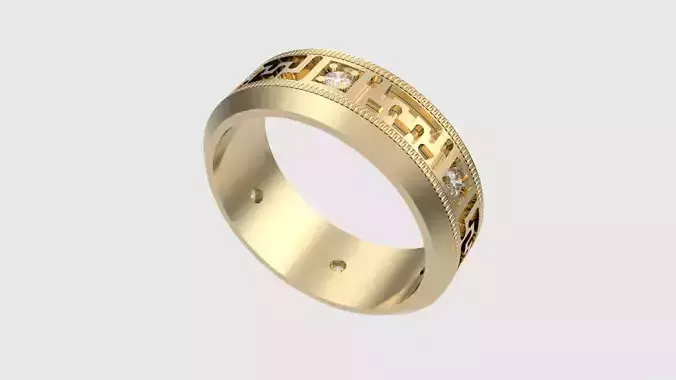 Modern Hebrew Engraved Band JDBCo