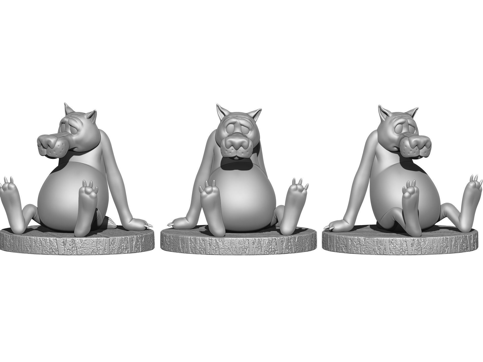 Wolf from the cartoon Once upon a time there was a dog  3D print model_18