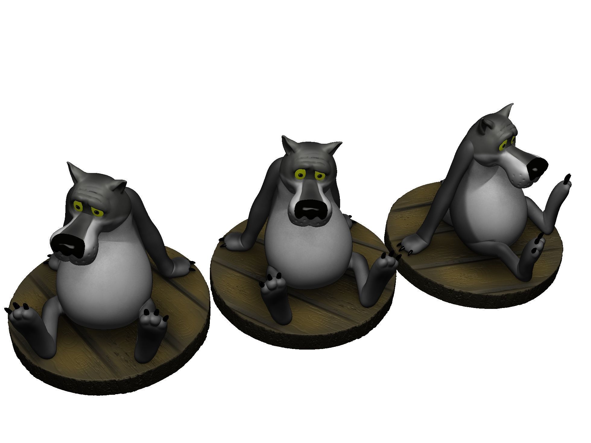 Wolf from the cartoon Once upon a time there was a dog  3D print model_26