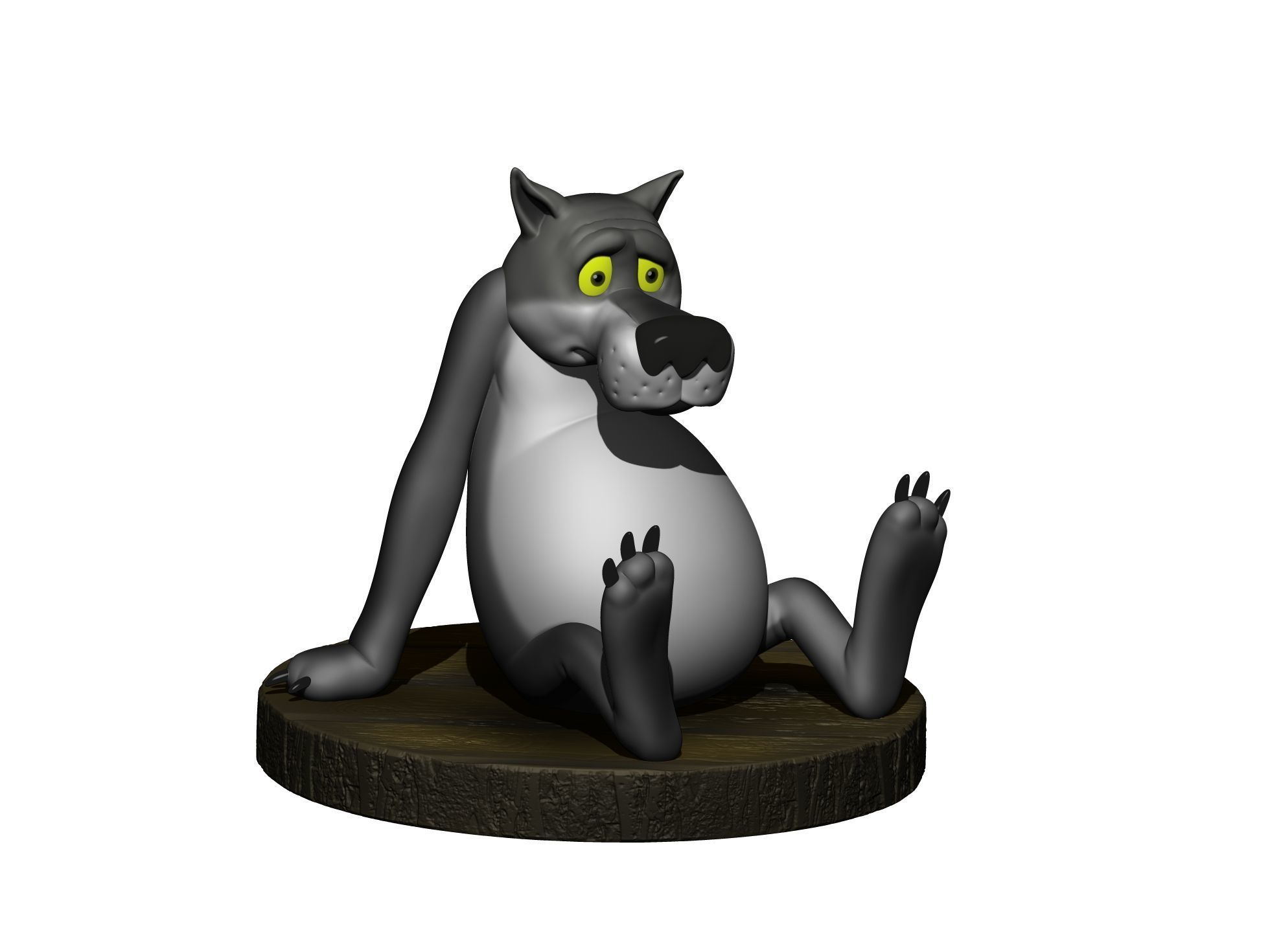 Wolf from the cartoon Once upon a time there was a dog  3D print model_29