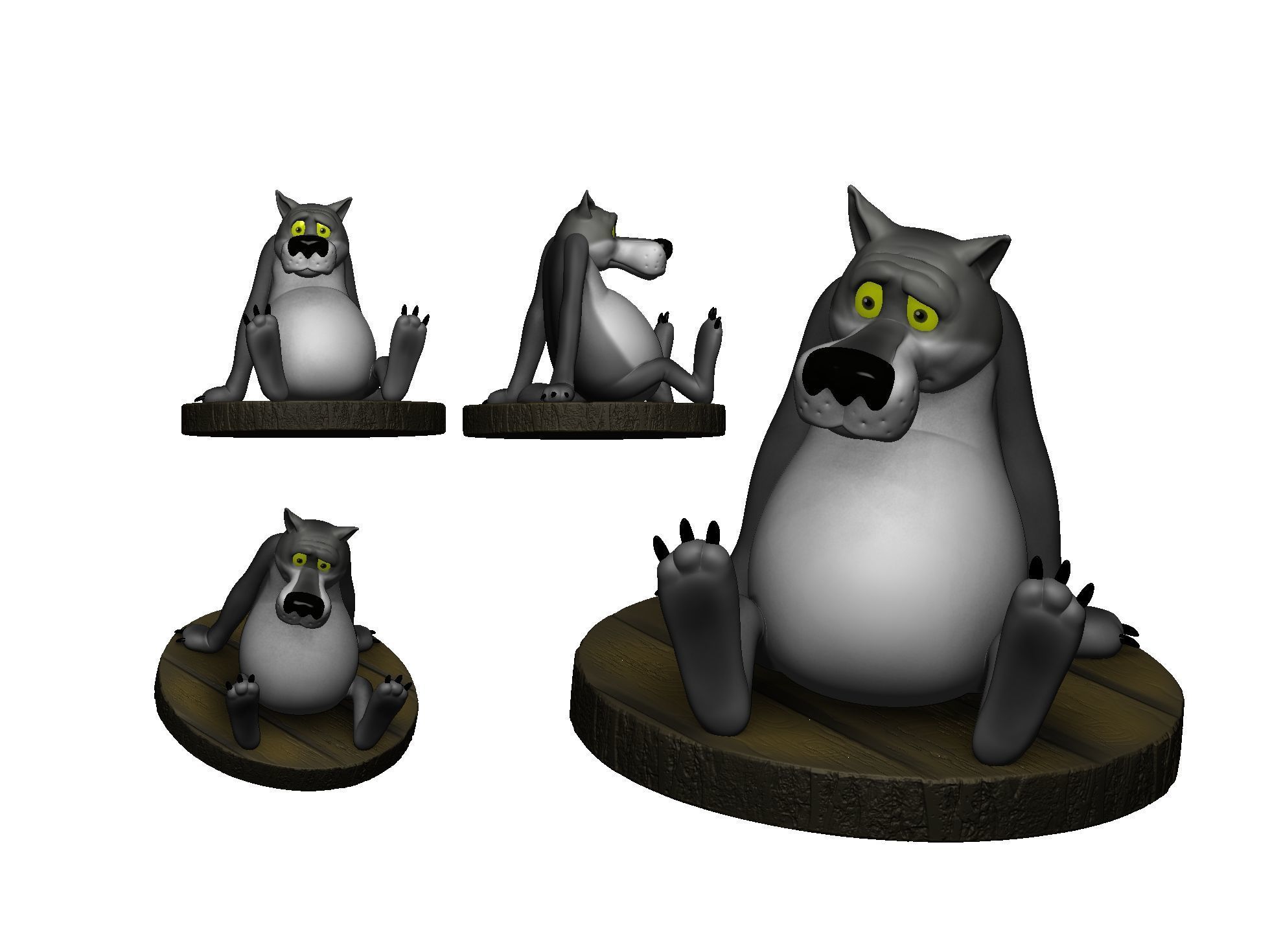 Wolf from the cartoon Once upon a time there was a dog  3D print model_10