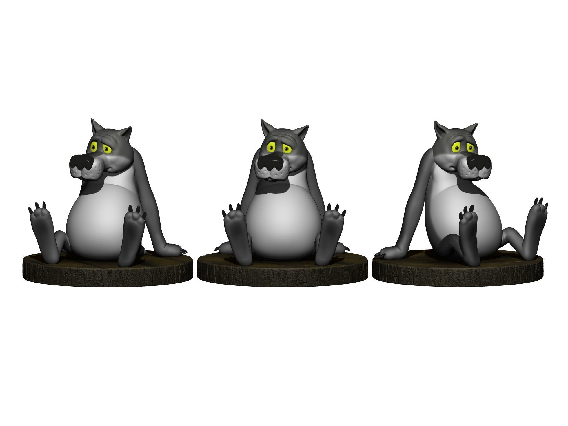 Wolf from the cartoon Once upon a time there was a dog  3D print model_27