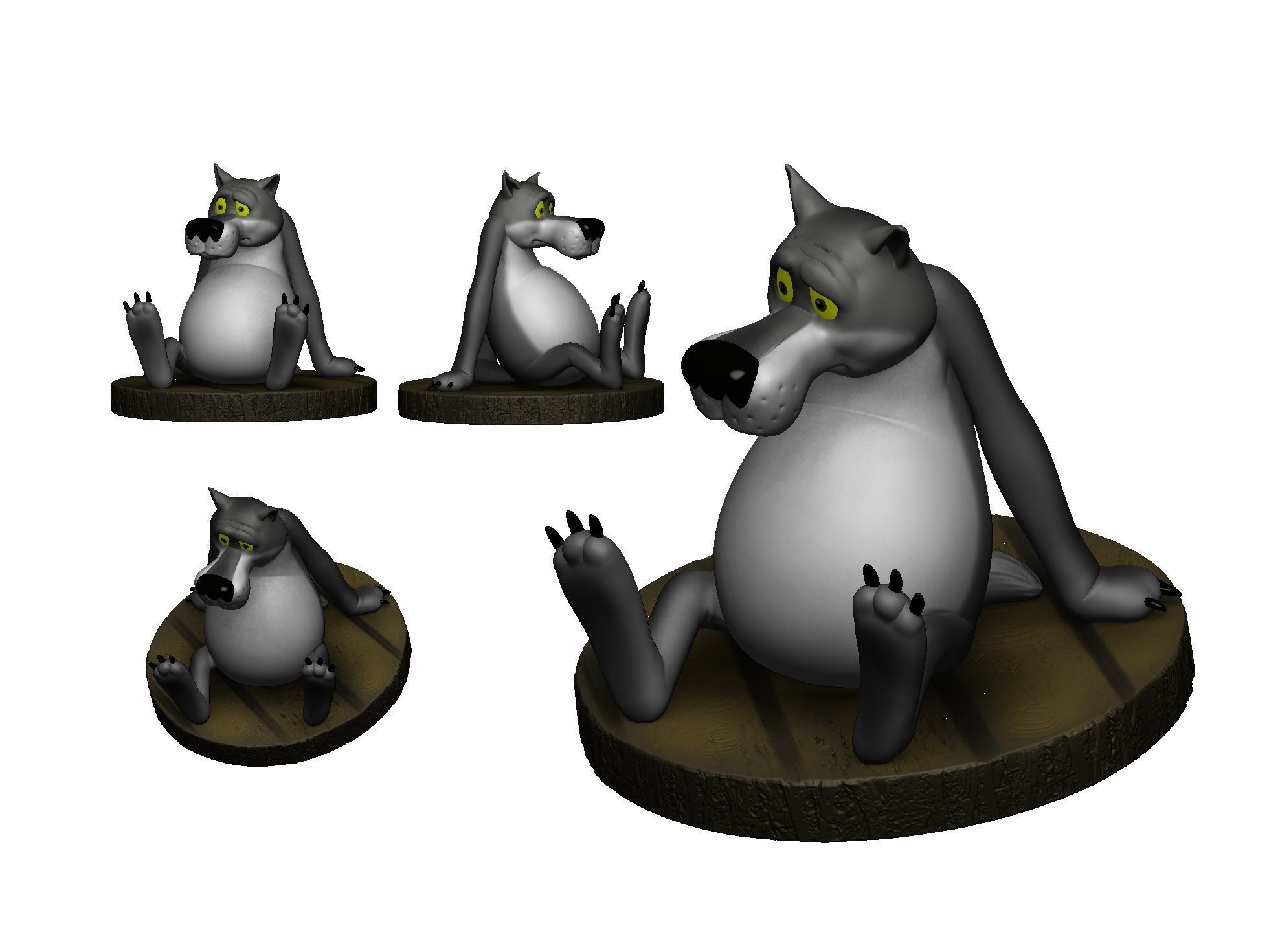 Wolf from the cartoon Once upon a time there was a dog  3D print model_13
