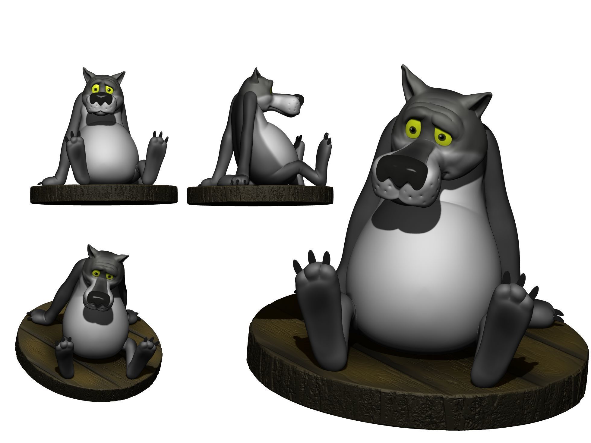 Wolf from the cartoon Once upon a time there was a dog  3D print model_11