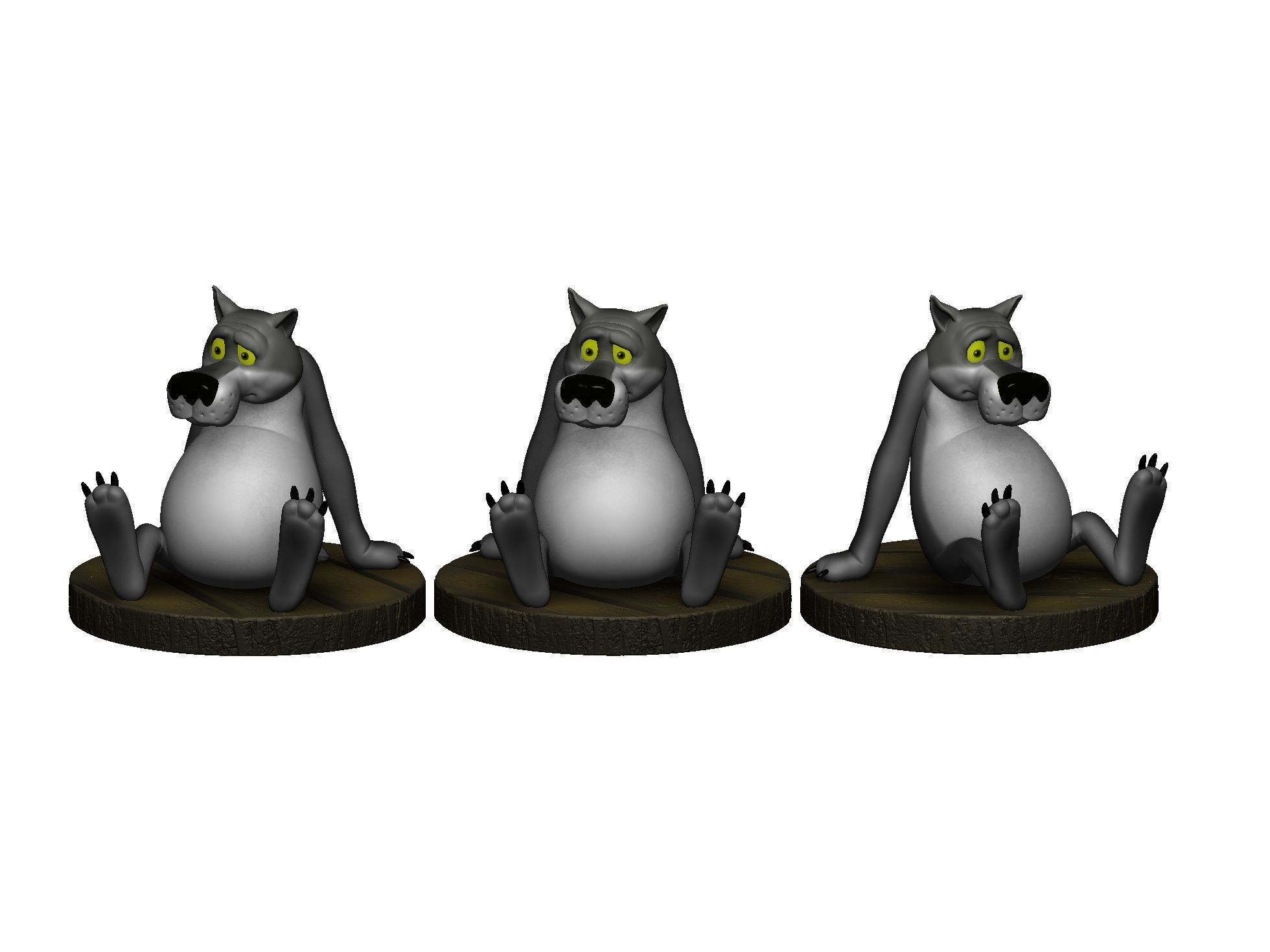 Wolf from the cartoon Once upon a time there was a dog  3D print model_12