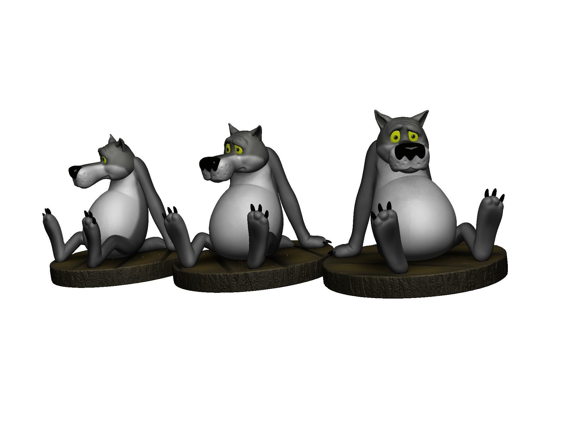 Wolf from the cartoon Once upon a time there was a dog  3D print model_23