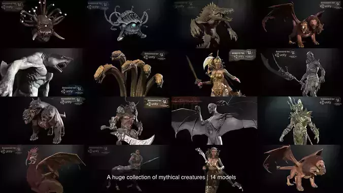 A huge collection of mythical creatures