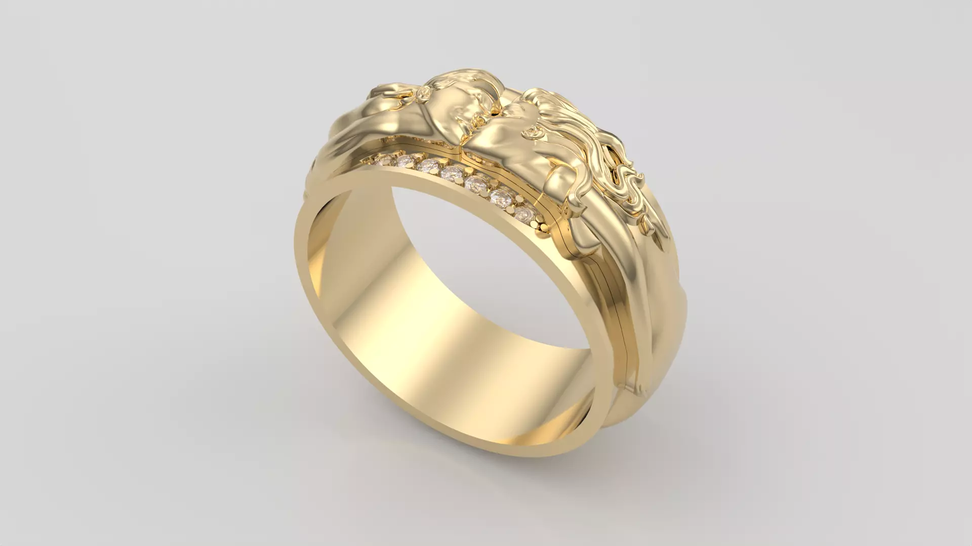Romantic Couple Embrace Ring JDBCo 3D print model