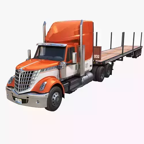 International LoneStar flatbed trailer truck