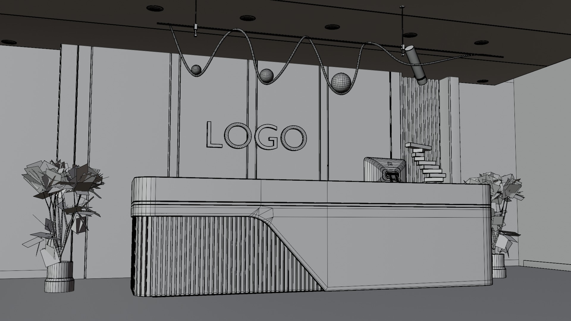 Reception Desk 3D model_6