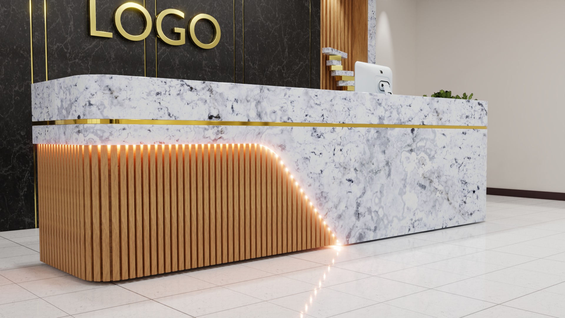 Reception Desk 3D model_5