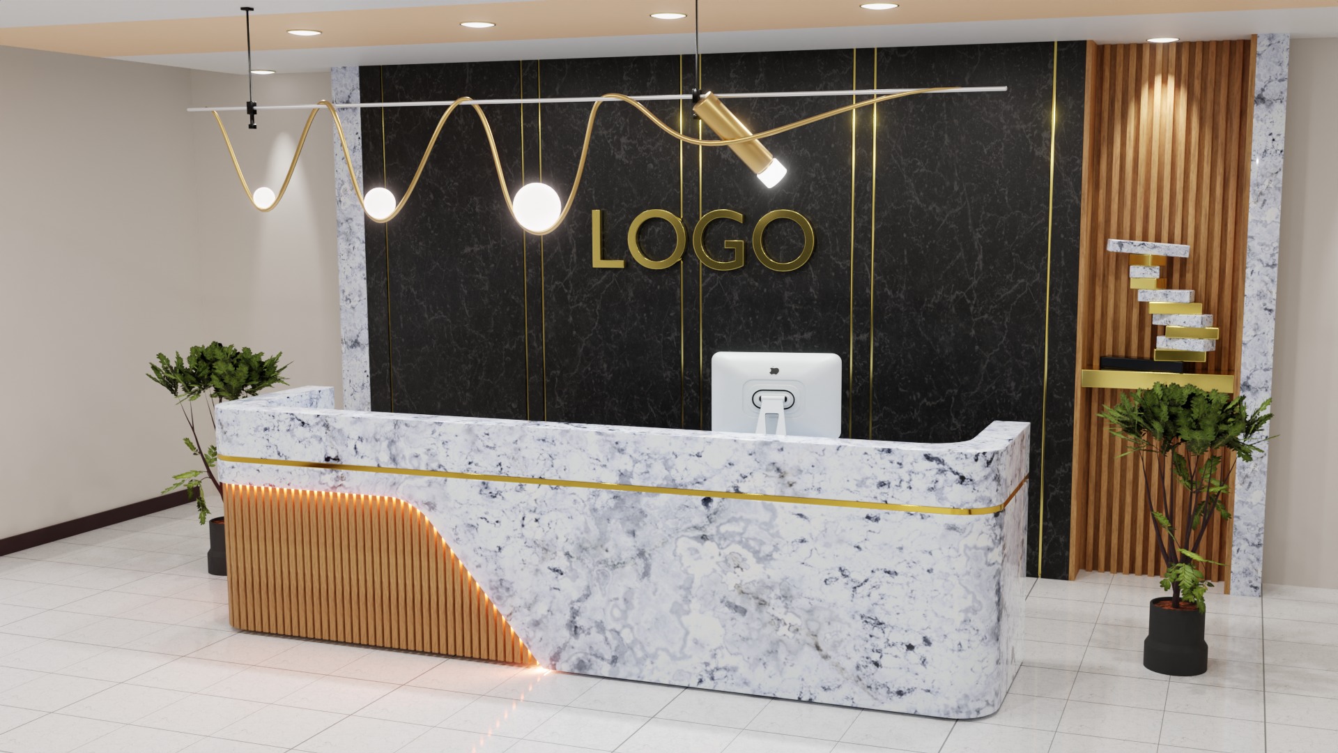 Reception Desk 3D model_1