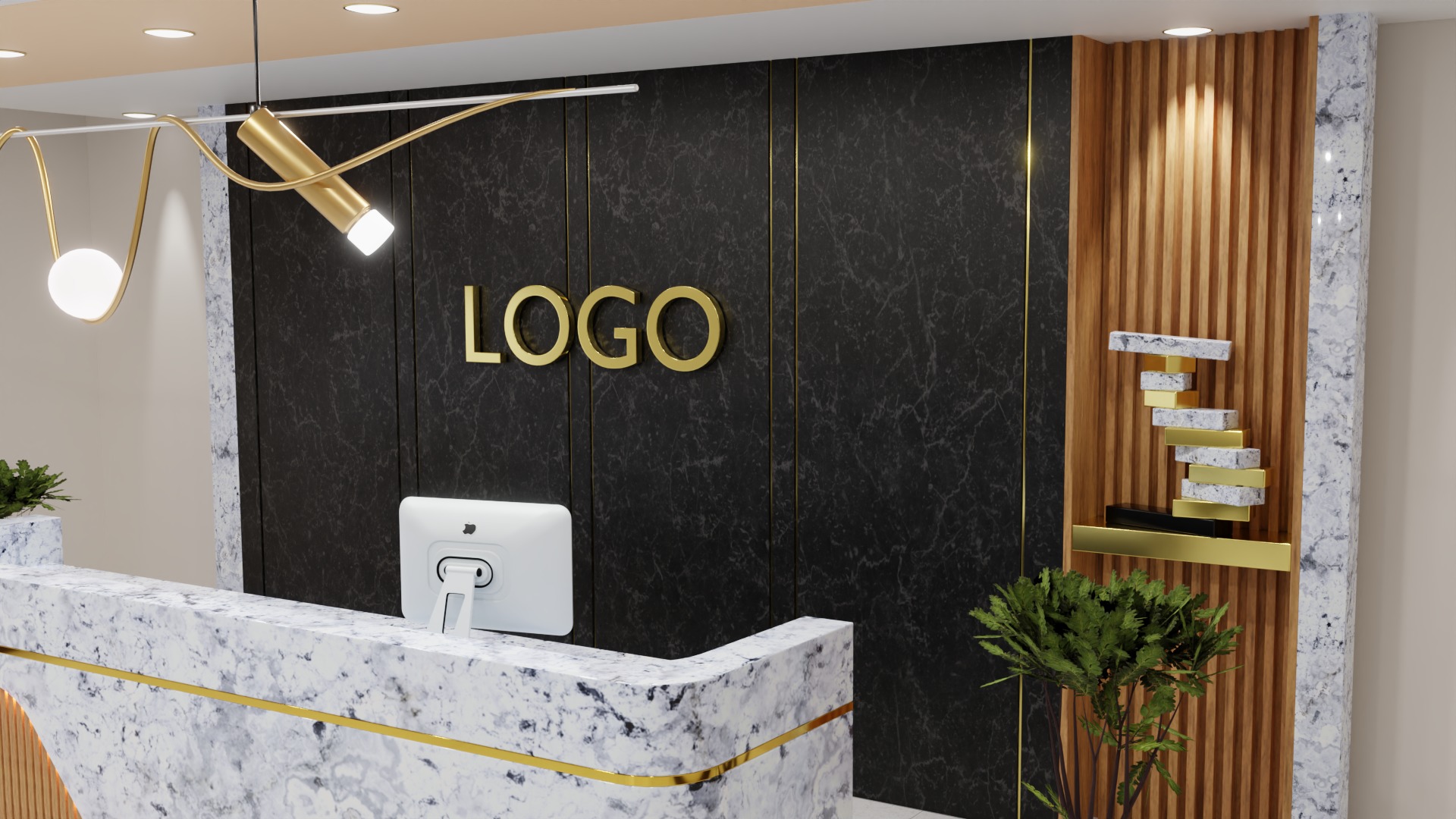 Reception Desk 3D model_3