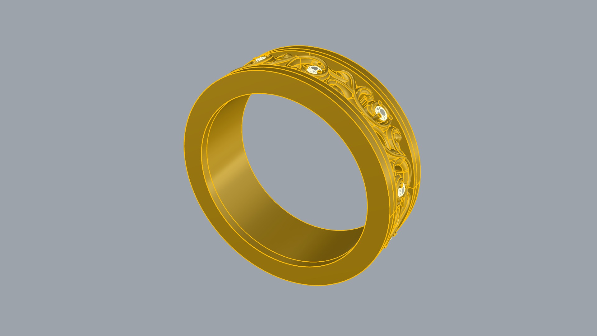 Ornate Scrollwork Band Ring JDBCo 3D print model_7
