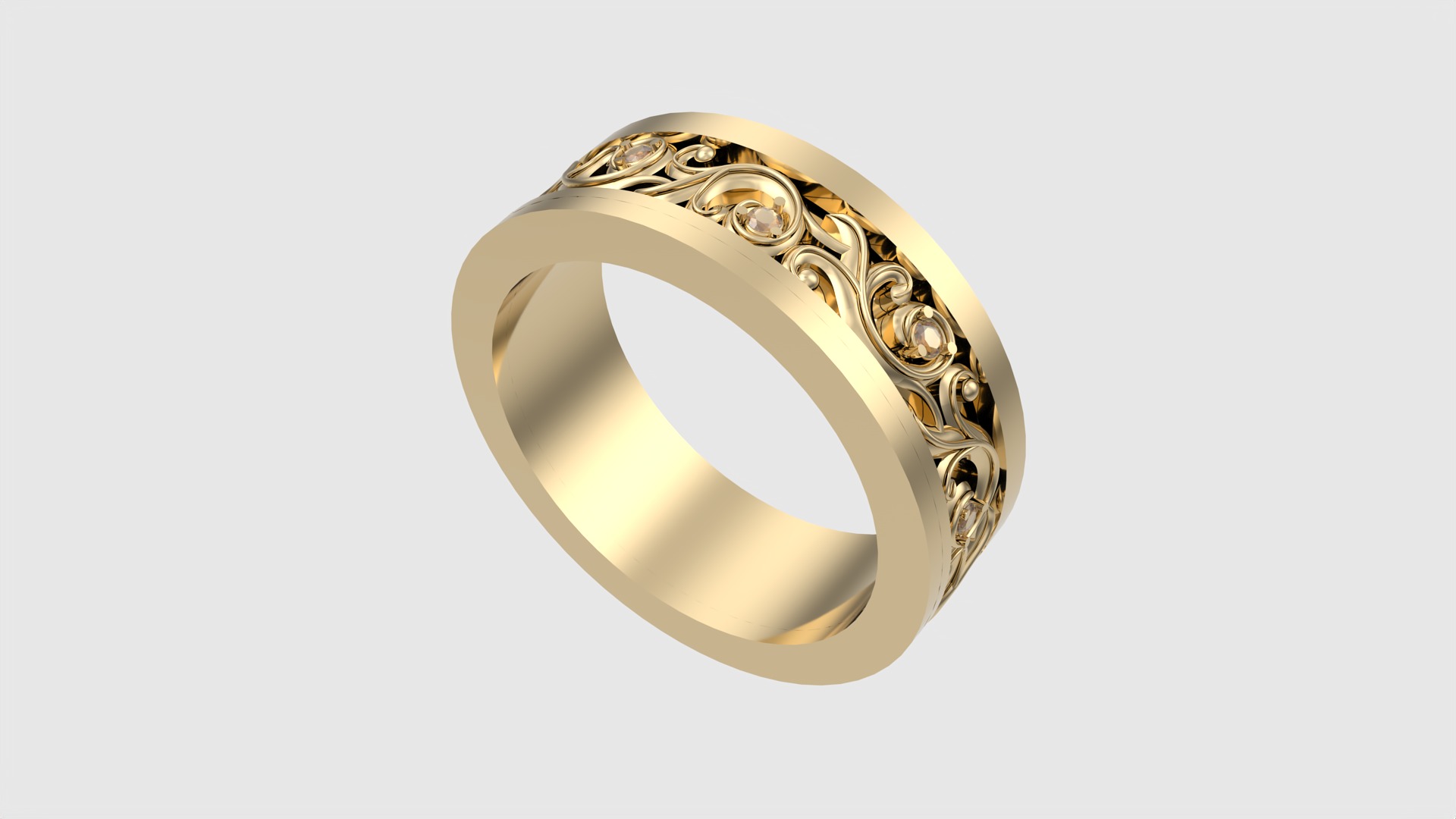 Ornate Scrollwork Band Ring JDBCo 3D print model_29
