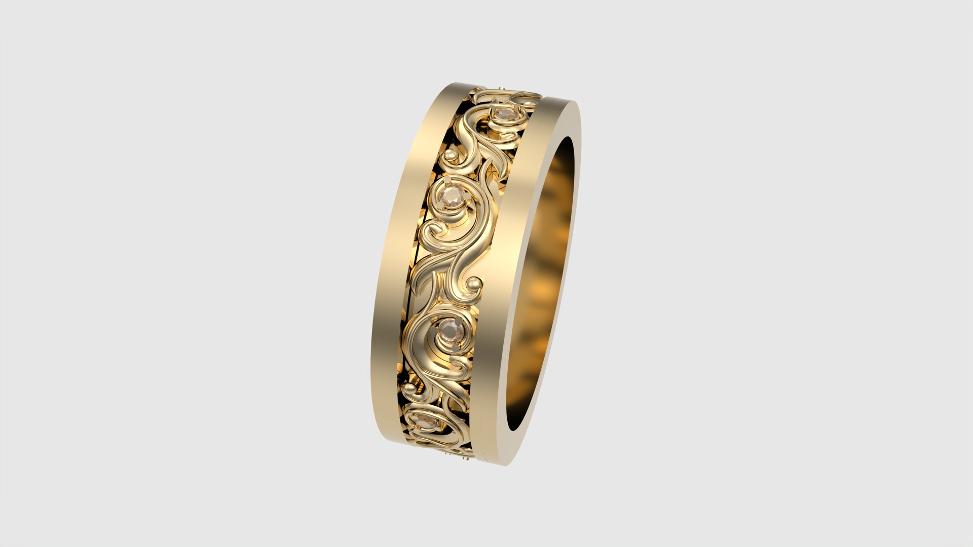 Ornate Scrollwork Band Ring JDBCo 3D print model_19