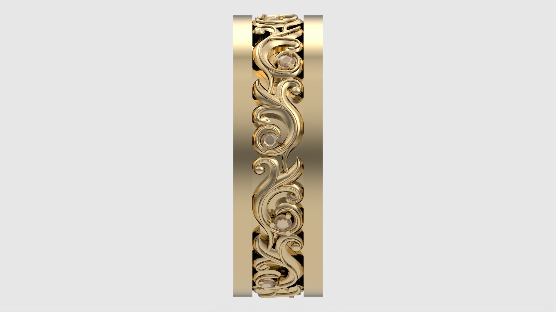 Ornate Scrollwork Band Ring JDBCo 3D print model_5