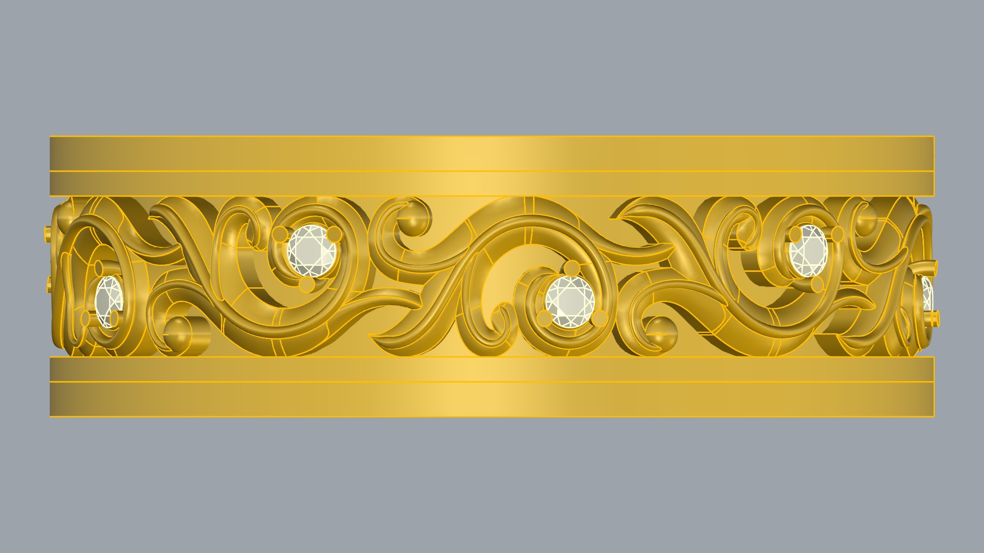 Ornate Scrollwork Band Ring JDBCo 3D print model_13