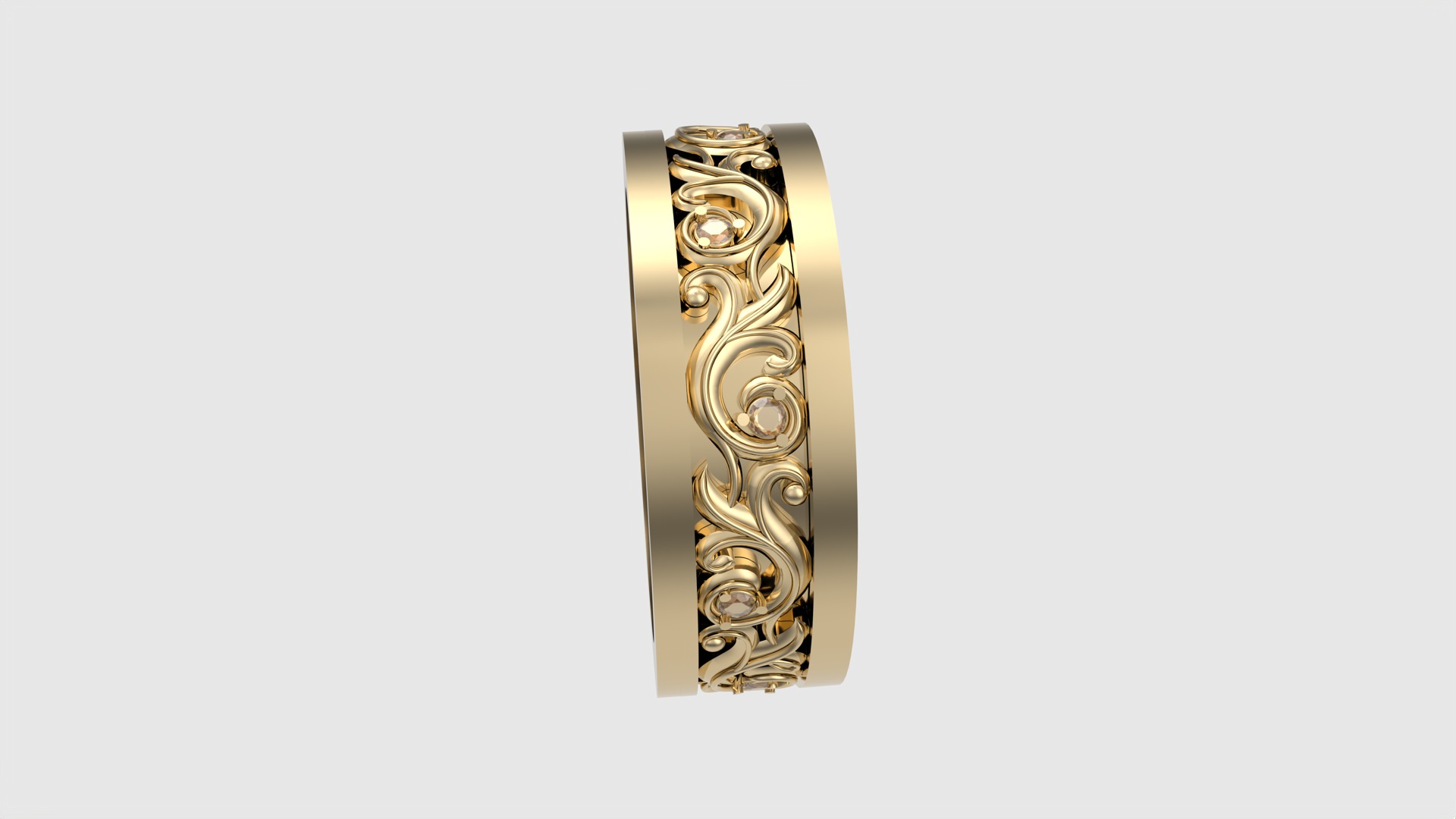 Ornate Scrollwork Band Ring JDBCo 3D print model_27