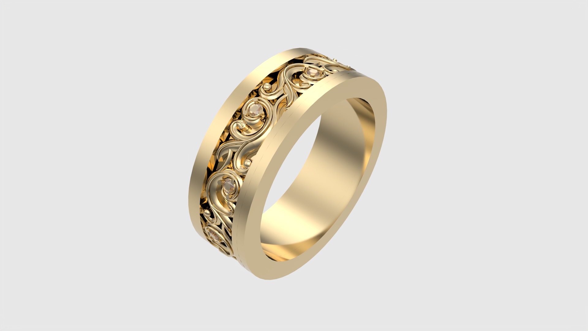 Ornate Scrollwork Band Ring JDBCo 3D print model_18