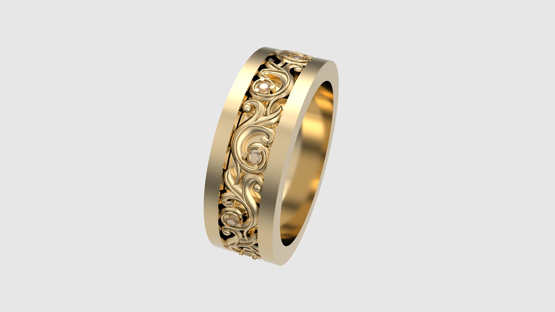 Ornate Scrollwork Band Ring JDBCo 3D print model_26