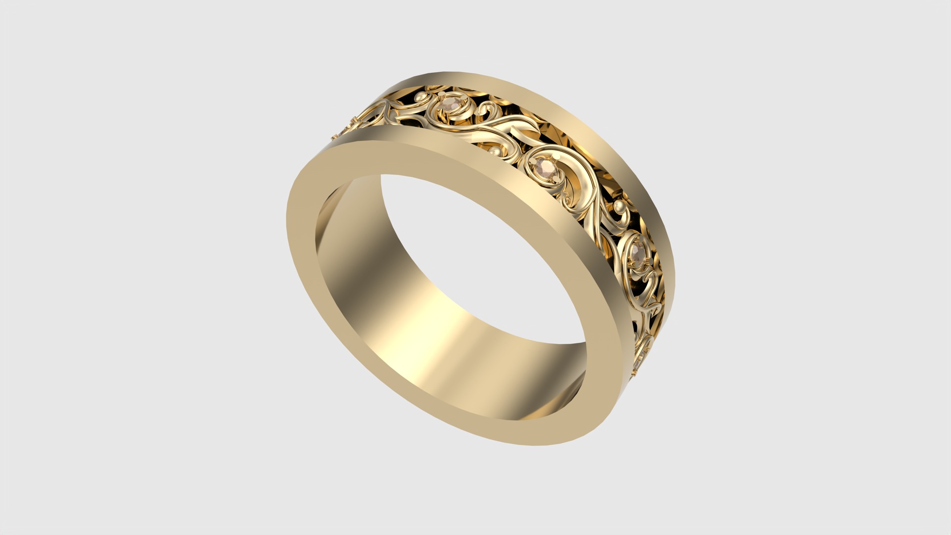 Ornate Scrollwork Band Ring JDBCo 3D print model_22