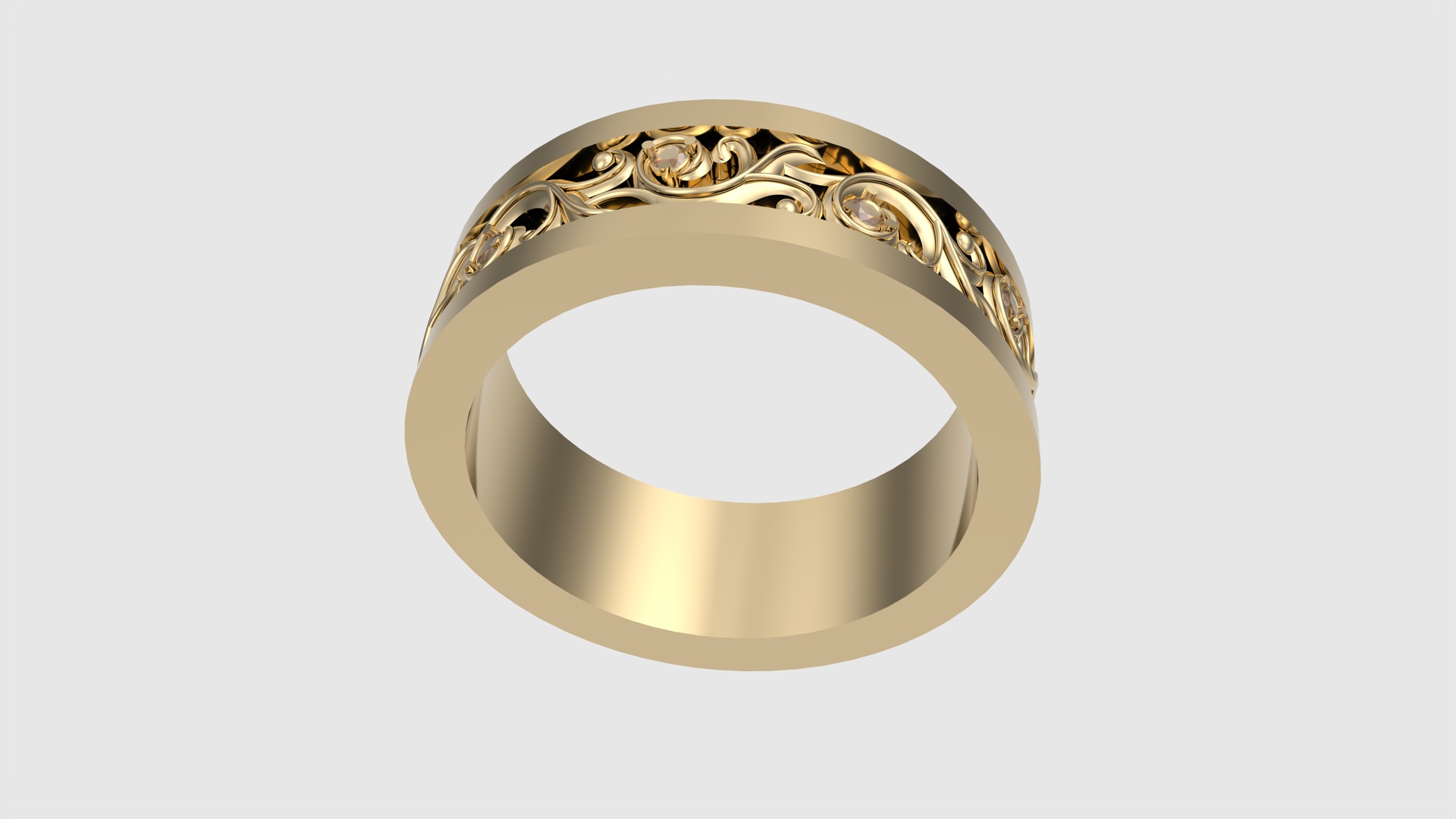 Ornate Scrollwork Band Ring JDBCo 3D print model_23