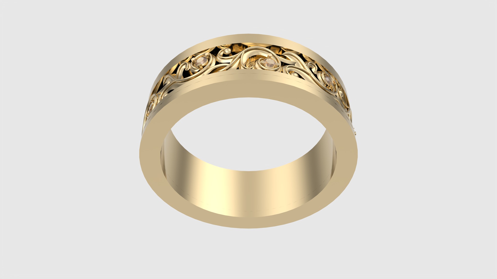 Ornate Scrollwork Band Ring JDBCo 3D print model_16