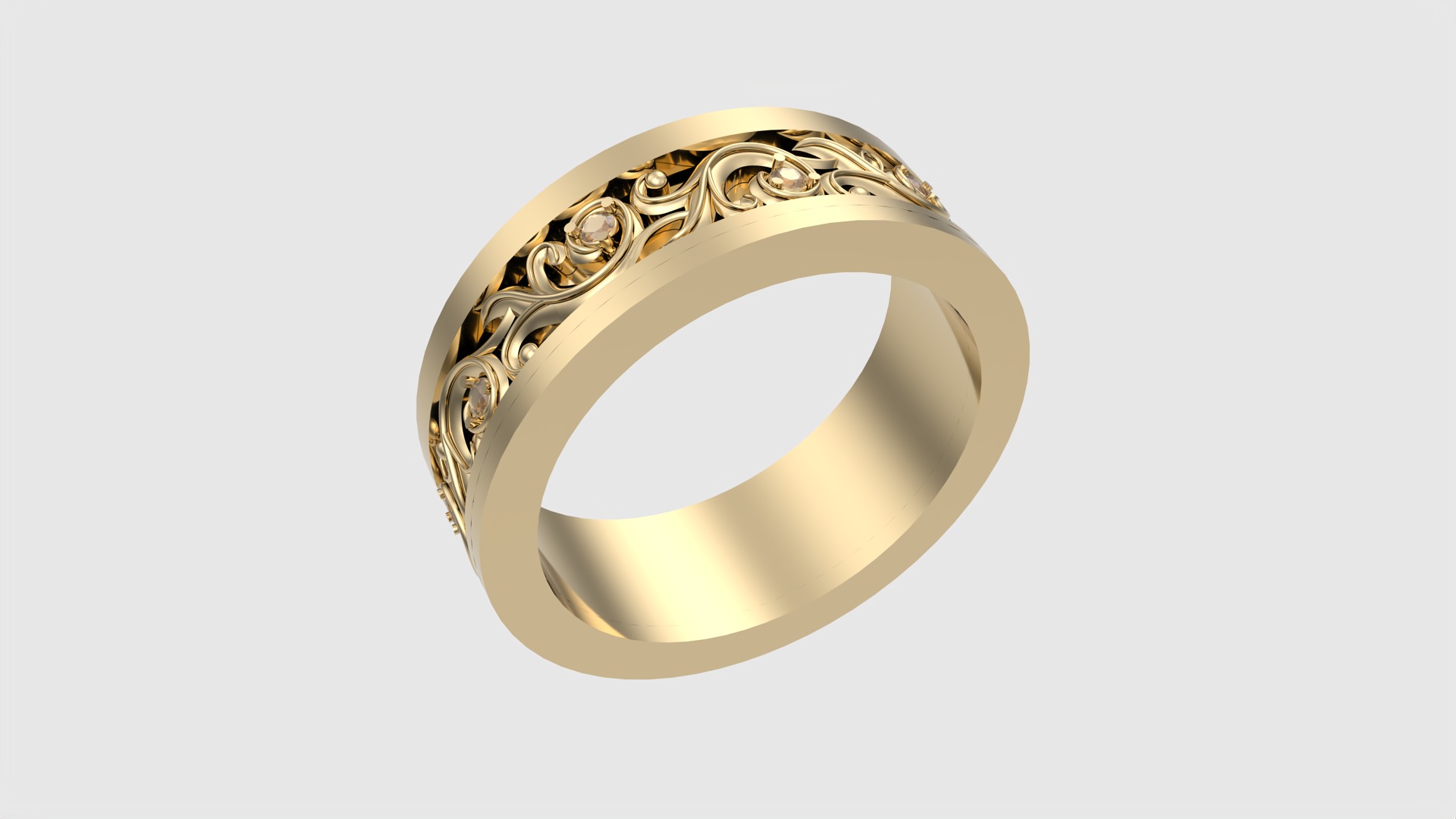 Ornate Scrollwork Band Ring JDBCo 3D print model_17