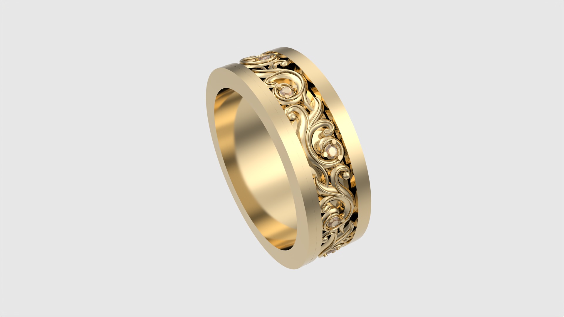 Ornate Scrollwork Band Ring JDBCo 3D print model_28